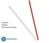 10.25" Giant Red Wrapped Straw 300 Ct.